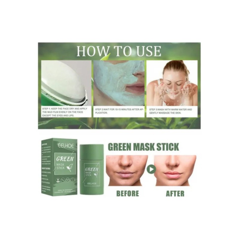 2pcs Tira Verde Mascarilla Facial Extracto