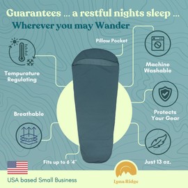 Sleeping Bag Liner for Hot or Cold Weather Camping, Ultra-Soft, Washable 86x35, Ultralight & Anti-Static Polyester Knit, Sleep Sack Adult Travel Sheets, Summer Sleeping Bag Liner Cotton Feel