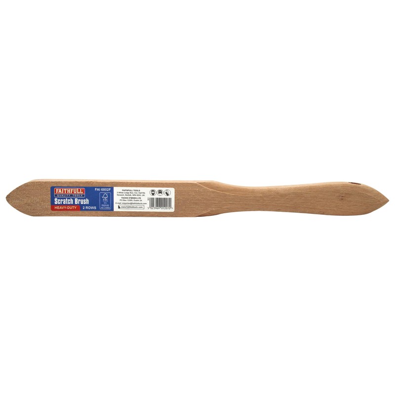 Faithfull Heavy-Duty Scratch Brush – 2 Row, FSC Beech Wood