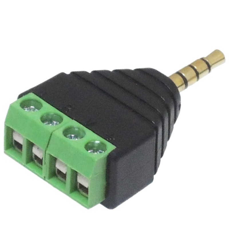 KAUMO 3.5mm Stereo Mini Plug 4 Pole Screw Terminal Gold