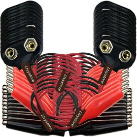 Ltvystore 9V Battery Snap with Alligator Clips, 20Pcs 9 Volts Battery Clip to Dual Alligator Clip Adapter Cable 7.17Inch