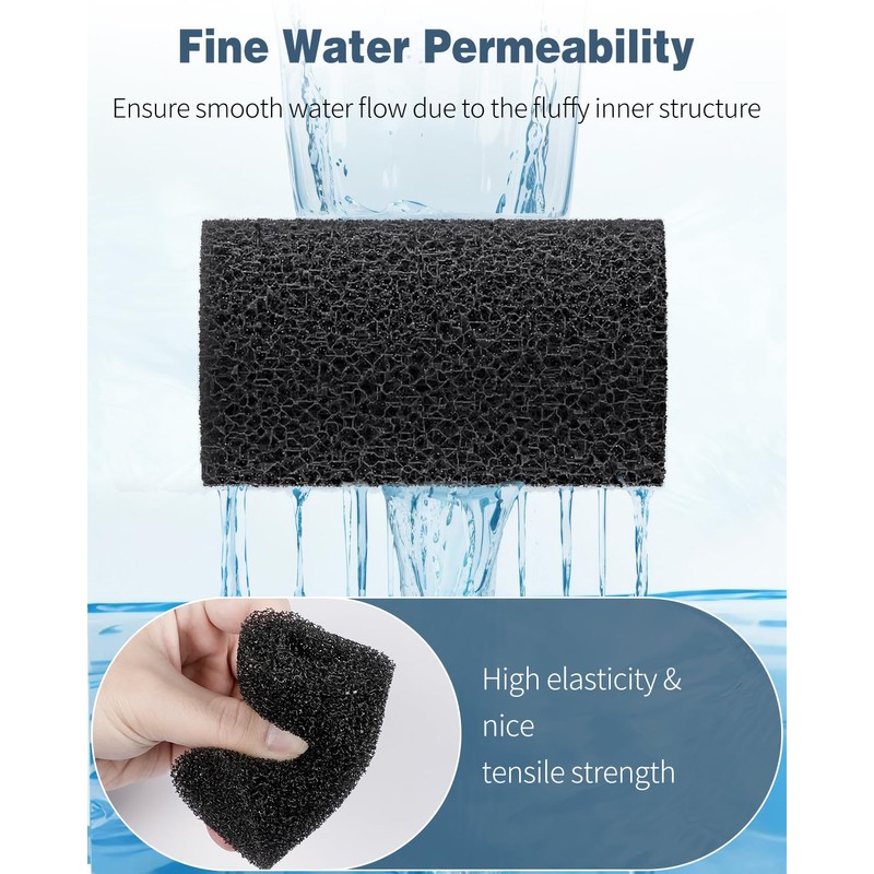 Pawfly 6 Pack Pre-Filter Sponge, Aquarium Filter Sponge 0.4" Intake