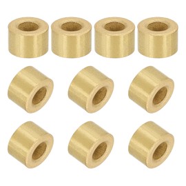 sourcing map 10Pcs Sleeve Bearings, 6mm Bore x 12mm OD x 8mm Length, Self-Lubricating Sintered Bronze Bushings