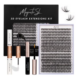 DIY Lash Extension Kit 320PCS Cluster Lashes C/D Curl Lash Clusters with Lash Bond and Seal, Lash Applicator and Remover DIY at Home for 10-16mm Individual Eyelash Extension Kit-（30D+40D-0.07D-KIT）