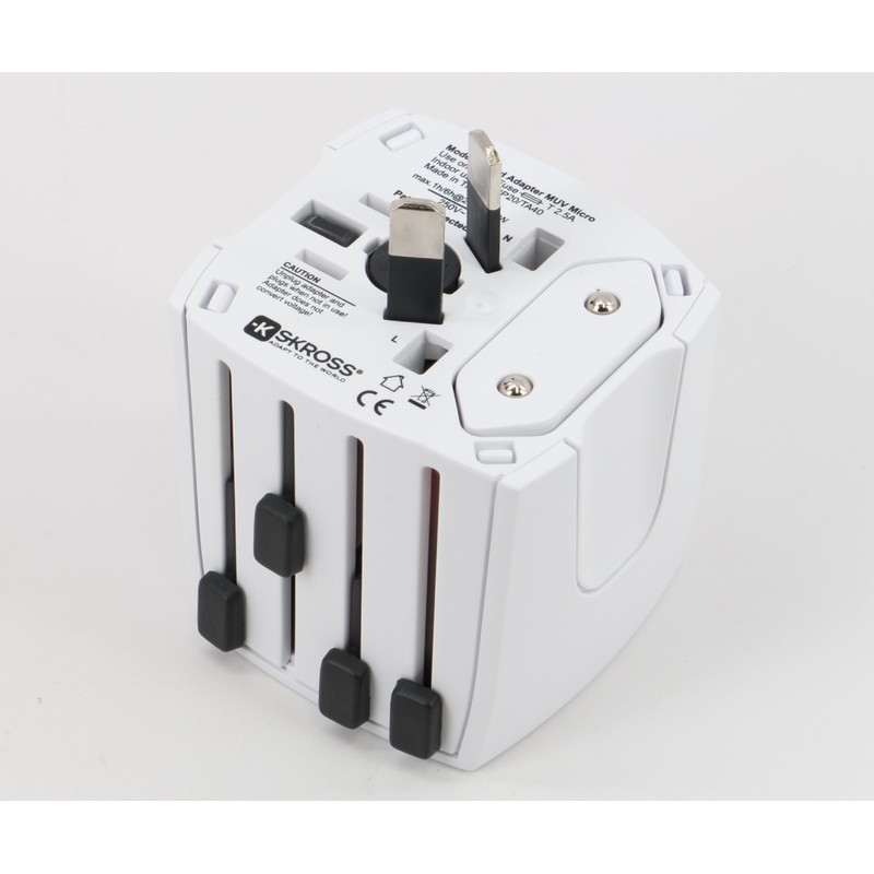 Skross World Travel Adapter Muv Micro Swiss Design. Smallest 2-Pole