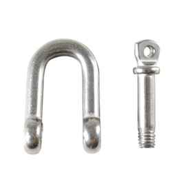 TOP-VIGOR 8Pcs 5mm D Ring Shackles, M5 Heavy Duty D Links Hook Shackle Clip Safety Shackle Lock 304 Stainless Steel Bow Lifting Shackle for Chains Wire Rope Lifting