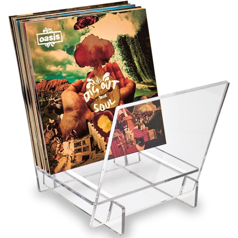 Honygebia Acrylic Vinyl Record Holder, Storing Collection of 40 Premium