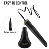 Boobeen Black Eyeliner Liquid, Waterproof Eyeliner Pen with Precision Brush
