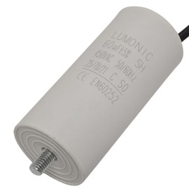 Lumonic Starting Capacitor with Cable 25 cm I 60µF 450V I 45 x 100 mm I 60uF I Motor Capacitor with Plastic Housing I Operating Capacitor I for Pumps, Ra