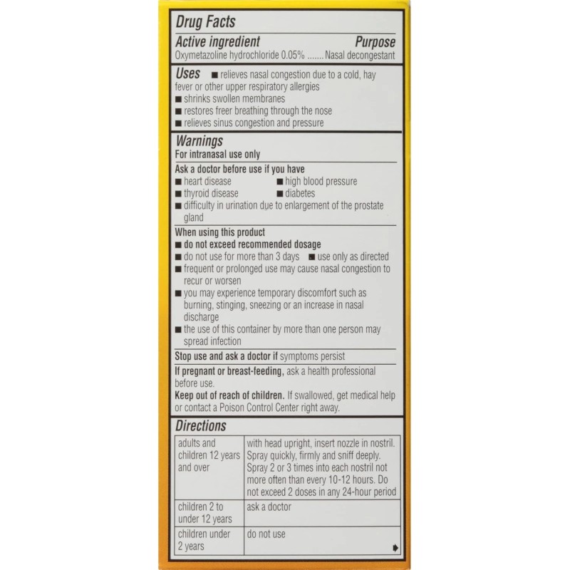 Dristan 12HR Nasal Spray Decongestant Fast Relief 0.5oz Bottle -