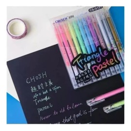 Movasa 12 Plumas Punta Extra Fino Pastel Gel