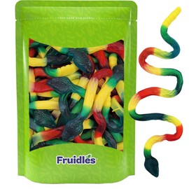 Fruidles Giant Gummy Rattle Snake Candy, Assorted Fruit Flavors, Allergy Friendly, Non-GMO, No Artificial Sweeteners (Half-Pound)