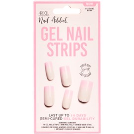 Ardell Nail Addict Semi Cured Gel Nail Strips - Blushing Bride, Long-Lasting Wraps, Easy to Apply Nail Stickers, Cures with UV/LED Lamp, 16 Strips, Nails Kit, 1 Pack