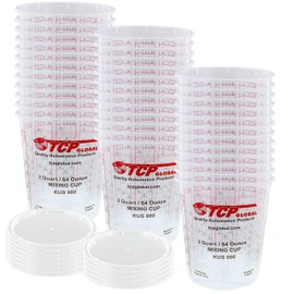 Custom Shop - Pack of 36-64 Ounce Graduated Paint Mixing Cups (2 Quarts) - Cups Have Calibrated Mixing Ratios on Side of Cup Epoxy Resin