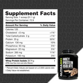 NutraBio NutraBio Whey Protein Powder Isolate Supplement ?C 25g of Protein Per Scoop with Complete Amino Acid Profile - Soy and Gluten Free - Zero Fillers and Non-GMO - Chocolate Peanut Butter - 5 Lbs.