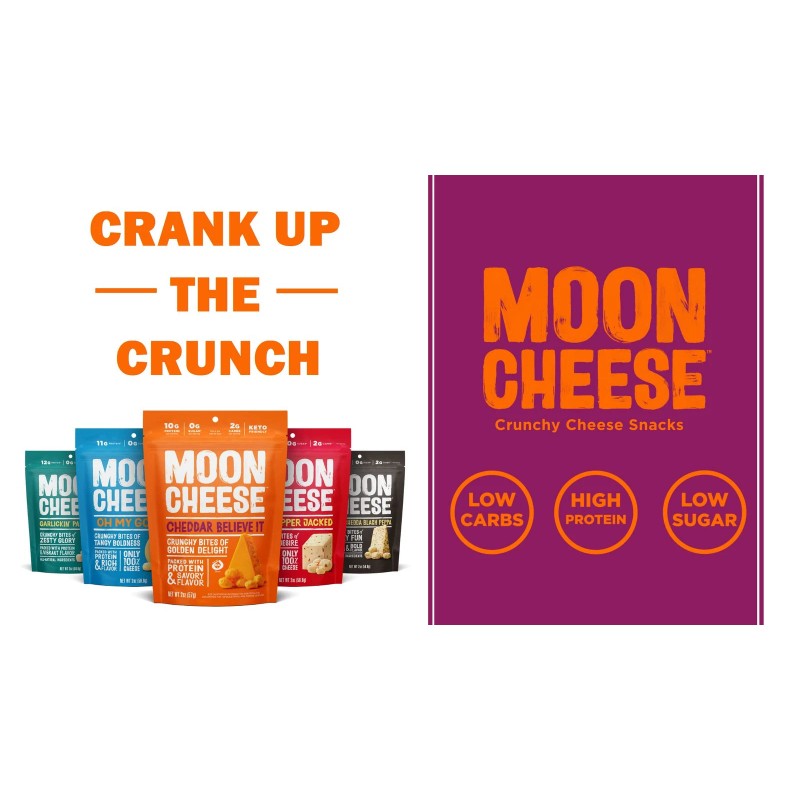 Moon Cheese Variety Pack 3 Flavors Cheddar Gouda Garlic Parmesan