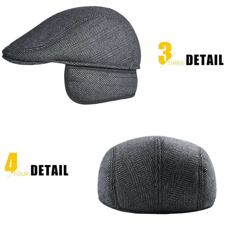 Comilaka Men's Beret Cap Gatsby Flat Cap Newsboy Flat Cap