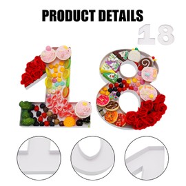 30.5cm Paper Mache Cardboard Number Food Tray Box for Charcuterie, Cupcakes, Birthdays, Anniversaries (18 Shape)