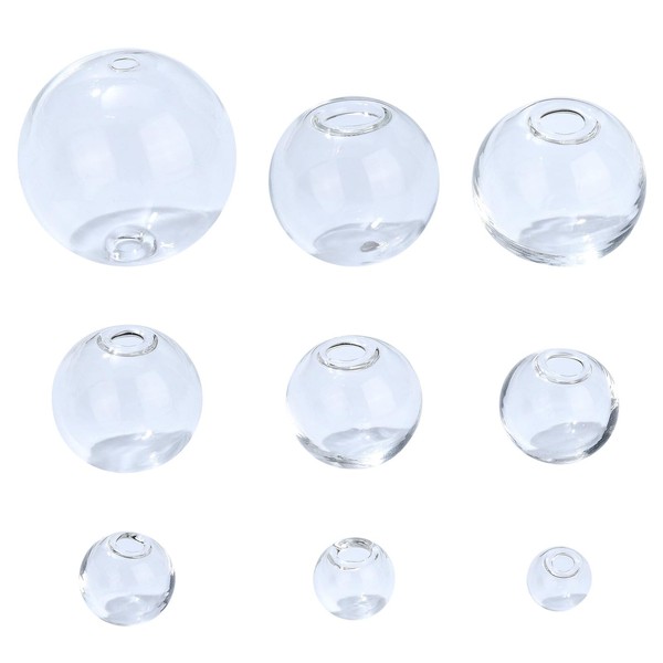 KitBeads 9pcs 9 Styles Transparent Wish Bottle Pendant Hollow Double