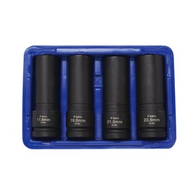 Astro Tools 78204 4-Piece 1/2" Drive 1/2 Size Thin Wall Lug Nut Socket Set - 17.5-22.5mm