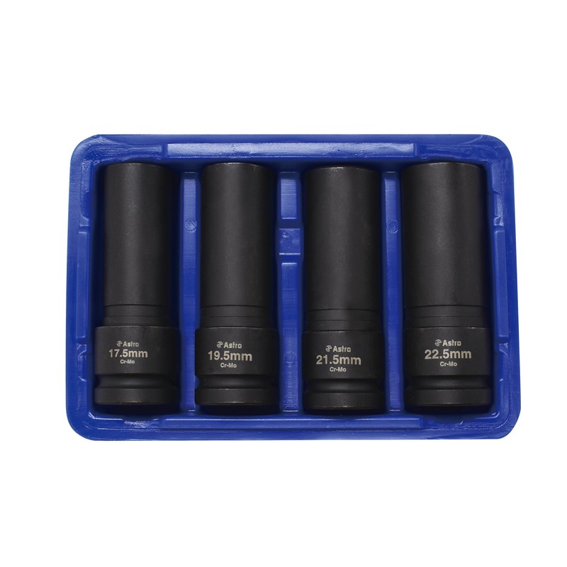 Astro Tools 78204 4-Piece 1/2" Drive 1/2 Size Thin Wall