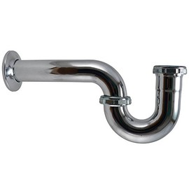 Plumb Pak PP150CP PlumPak P-Trap Without Cleanout, 1-1/2 in, Npt X Flanged, quot, Brass