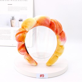 Whakano Spa Hair Bands, Colourful Headbands for Women, Soft Sponge Hair Band, Washing Face Skin Care, Hair Band, Hair Accessories, Hair Band, Cosmetics, Thick Headband for Daily Use, Orange