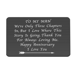 3 Year for Him to My Man Wallet Insert for Boyfriend Husband 3rd Leather Wedding/Dating