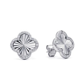 Evensee Four Leaf Clover Earrings 925 Silver for Women, Hypoallergenic Clover Stud Earrings, Silver 925, Fashion Jewellery, Elegant Gifts for Women and Girls, Sterling Silver, Cubic Zirconia