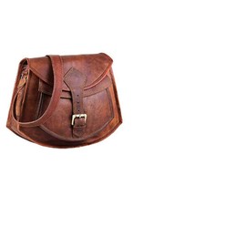 OVERDOSE Spot On Small Leather Purse For Women Shoulder Bag Crossbody Satchel Ladies Travel Purse Genuine Leather Brown - 7 x 9 Inches I 18 X 23 CM