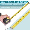 Tape Measure 25 Ft - Metal Retractable Tape Measure with
