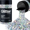 Hemway Silver Holographic Glitter Shaker, 120g Multi Size Glitter