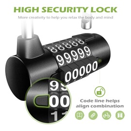 KeeKit 5 Digit Combination Lock, Re-settable Combination Padlock, Outdoor Combo Lock, Alloy Security Combination Locks for Gyms, Gates, Toolbox, Luggage, Cabinet, Bicycle, School, Home, Office, Travel