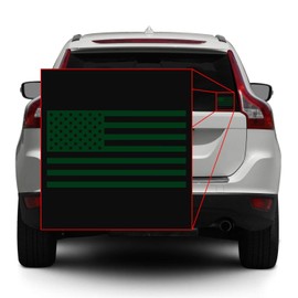 Hill Country Vinyl American US Flag [Pick Color/Size] Vinyl Decal Sticker for Laptop/Car/Truck/Window/Bumper (5in x 2.8in, Matte Dark Green)