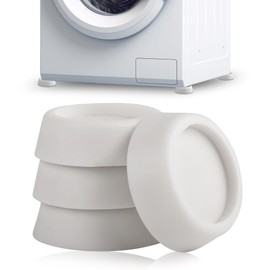 ECENCE Vibration Damper Washing Machine Set of 4 Vibration Damper Rubber Feet White for Dryers, Dishwashers, Non-Slip Feet, Anti-Vibration Pads