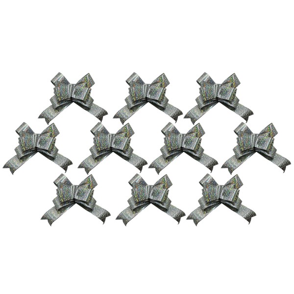 Metallic Gift Wrap Pull Bows - 4" Wide, Laced Ribbon