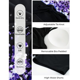 Hanna Nikole Plus Size Swimsuits Swimdress Tummy Control V-Neck Diamond Gradient 18 Plus Swim Dress with High Waist Shorts for Beach Party