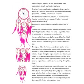 BRILLIANT GIFTS PINK DREAM CATCHER pretty dreamcatcher for girls bedroom or ladies gift