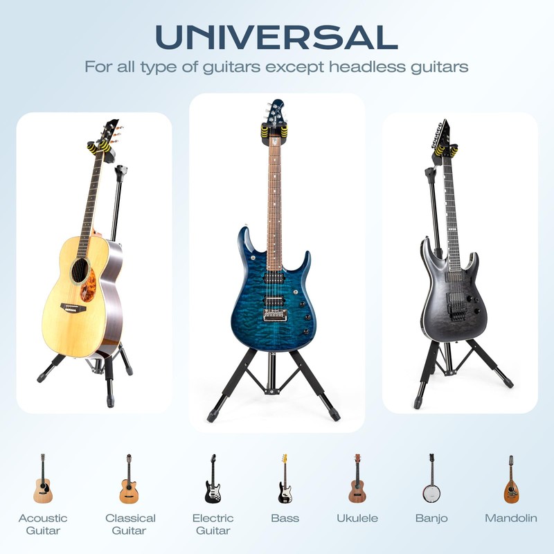 LINRAX LS1 Folding Guitar Stand, Auto-Lock Guitar Holder, Adjustable Height