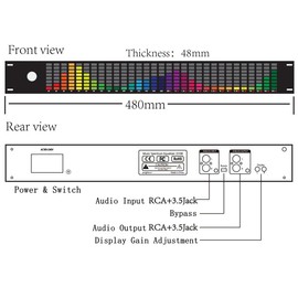 Digital Equalizer, Audio Spectrum Analyzer, Dual Channel 15-Band Equalizer Home Audio, Stereo Graphic Equalizer Digital MusicAudio Spectrum Analyzer, Stereo Equalizer Real Time Frequency Level Display
