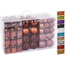 Brubaker, 101-piece set of Christmas baubles with a tree topper, Christmas decoration