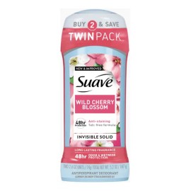 Suave Desodorante Antitranspirante, Aroma Wild Cherry Blossom 2pack 74gr