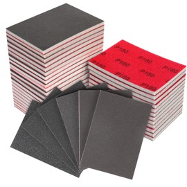MOGRQAP 24 PCS 70x100mm Sanding Sponge Set, 180/320/400/600/800/1000 Grits Wet Dry Reusable Block Soft Foam Sandpaper Flexible Foam Filled Sanding Pad for Drywall Metal Wood Furniture Polishing
