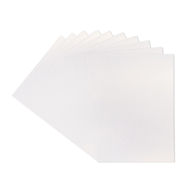 Crafter's Companion A4 Coloured Single Sided Snow White Hint of Gold – 300GSM (10 Sheet Pack) -Perfect for Arts and Crafts, Printing, Card Bases & Folding-Centura Pearl, One Size