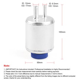 Silver Universal Aluminum Fuel Cell Surge Tank Power Steering Tank Oil Catch Can Tank Power Steering Fluid Reservoir Tank With Clamps Kit