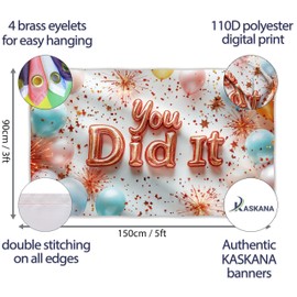 You Did It Banner- Congratulations Banner - Well Done - We Are So Proud Of You Decorations - Happy Graduation for Prom - 5x3ft (White)