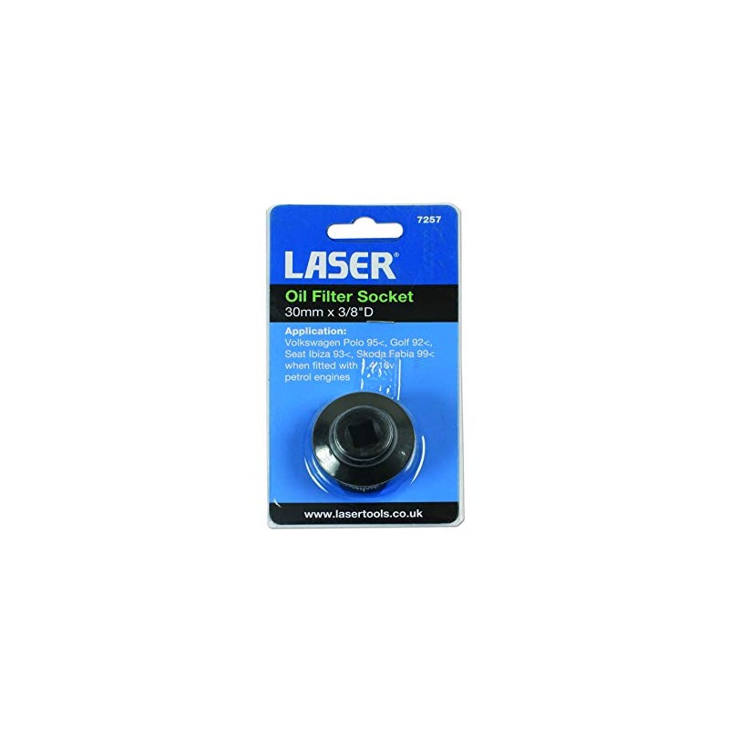 Laser 7257 Oil Filter Socket 3/8"D - 30mm, Chrome With