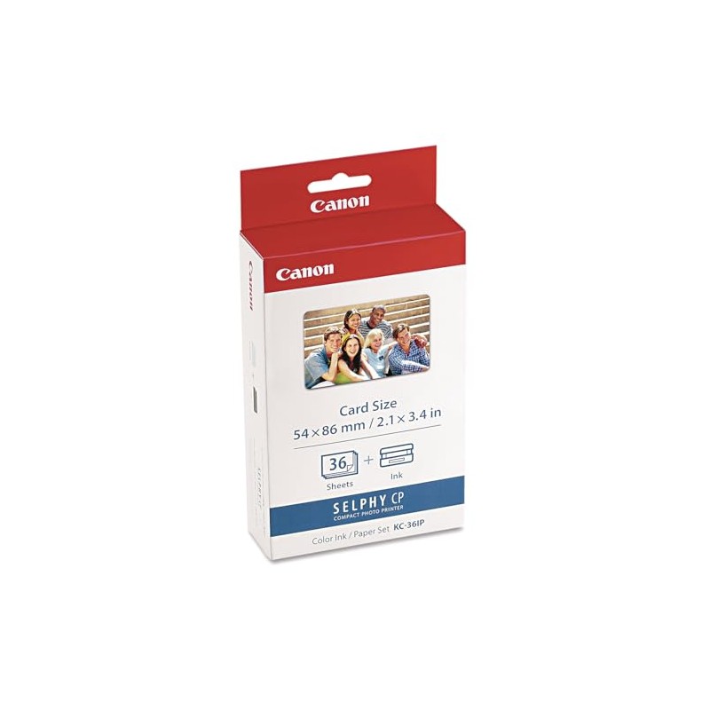 Canon 7739A001 (KC-36IP) Ink & Photo Paper Set, Black/Tri-Color in
