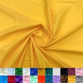 Unbranded Spa Yellow Broadcloth Poly Cotton Fabric by The Yard