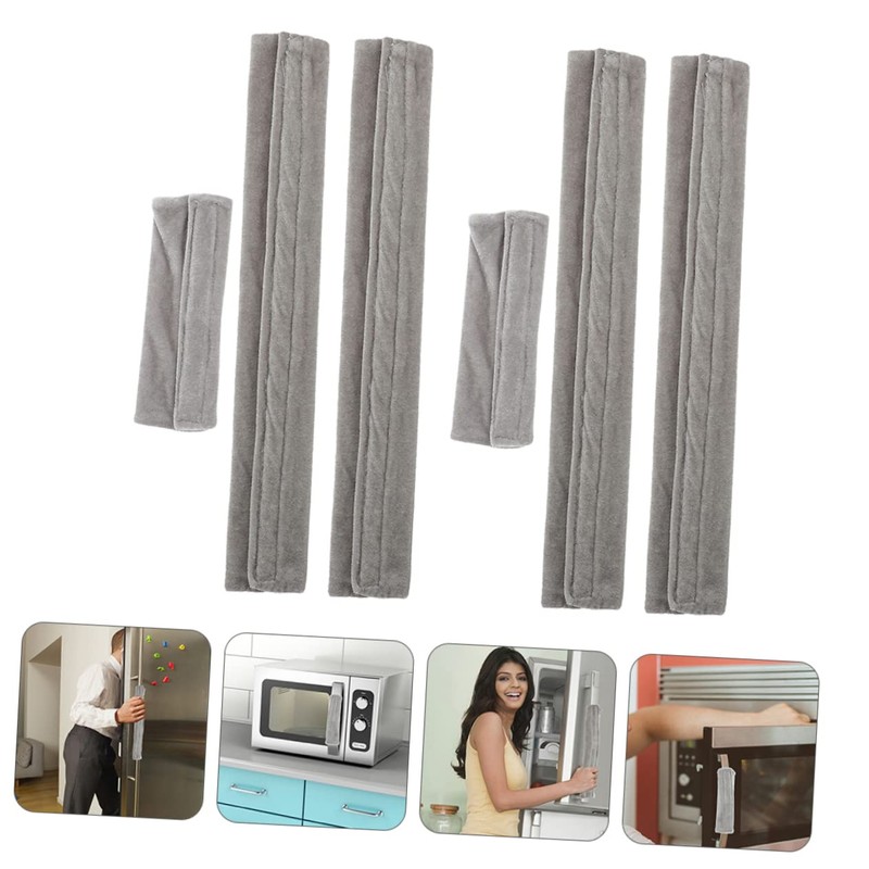 TEHAUX 6Pcs Refrigerator Handle Cover Grey Appliance Protector for Fridge
